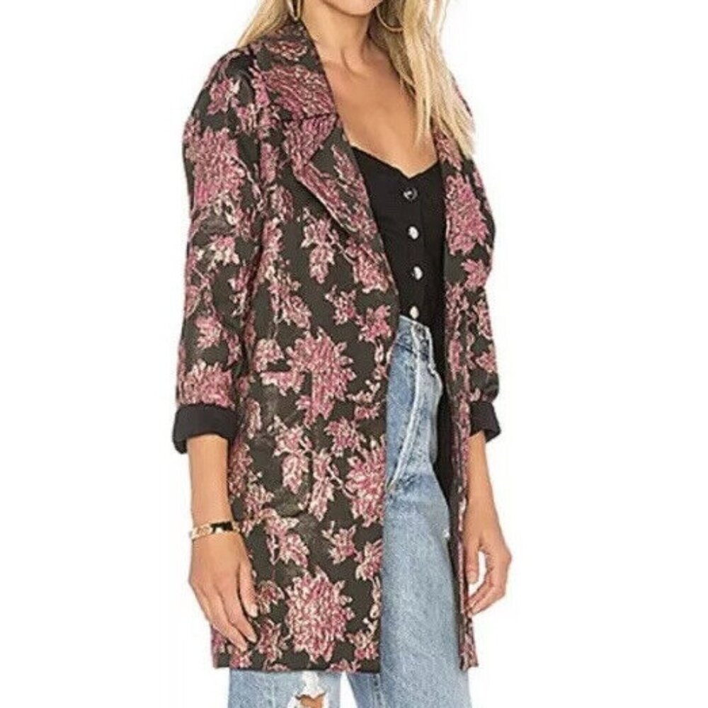 For Love and Lemons Black Floral Blazer